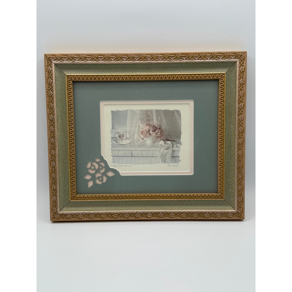 Vintage Judy Mandolf “Afternoon Affair” Framed Floral Still Life Art